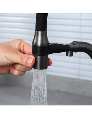 Смеситель для кухни с подключением к фильтру Gappo G4398-89, оружейная сталь