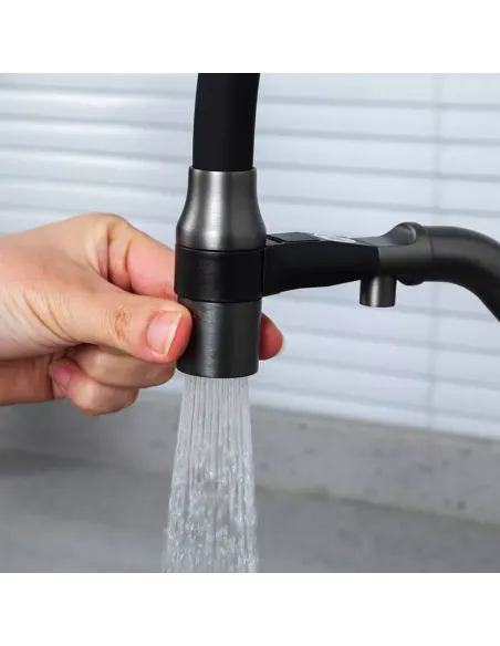 Смеситель для кухни с подключением к фильтру Gappo G4398-89, оружейная сталь