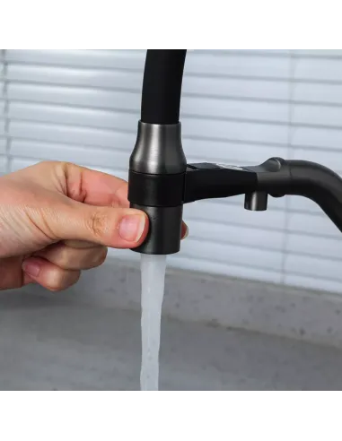 Смеситель для кухни с подключением к фильтру Gappo G4398-89, оружейная сталь