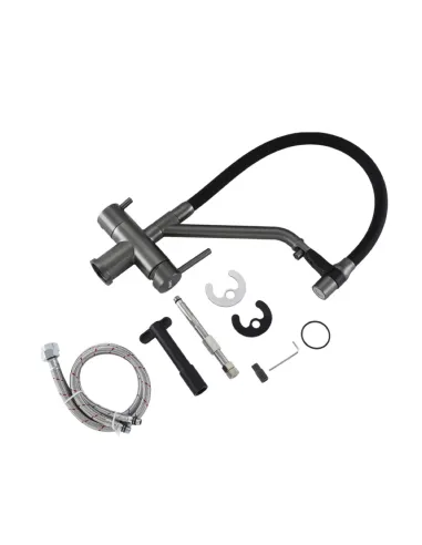 Смеситель для кухни с подключением к фильтру Gappo G4398-89, оружейная сталь