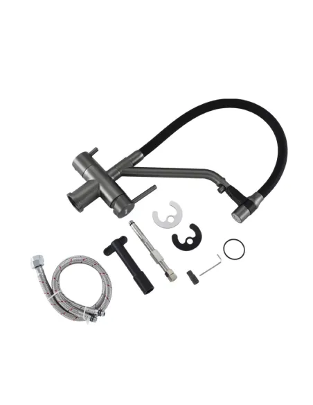 Смеситель для кухни с подключением к фильтру Gappo G4398-89, оружейная сталь