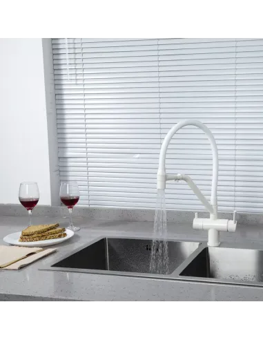 Змішувач для кухні з підключенням до фільтра Gappo G4398-88, білий