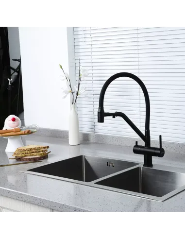 Смеситель для кухни с подключением к фильтру Gappo G4398-86, черный