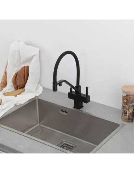 Смеситель для кухни с подключением к фильтру Gappo G4395-66, черный