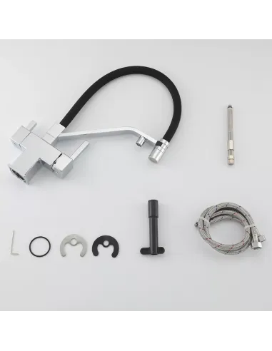 Смеситель для кухни с подключением к фильтру Gappo G4395-60, хром, черный