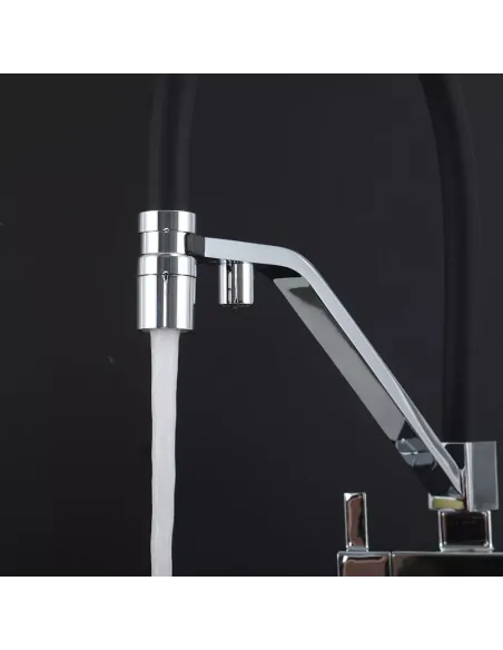 Смеситель для кухни с подключением к фильтру Gappo G4395-60, хром, черный