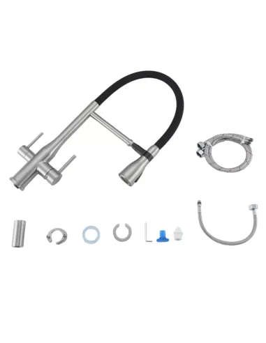 Смеситель для кухни с подключением к фильтру Gappo G4399-75, сатин, черный