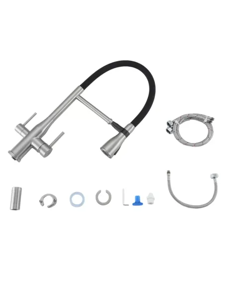 Смеситель для кухни с подключением к фильтру Gappo G4399-75, сатин, черный