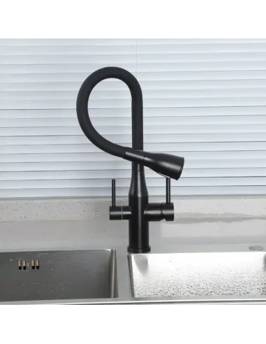 Змішувач для кухні з підключенням до фільтру Gappo G4399-66, чорний