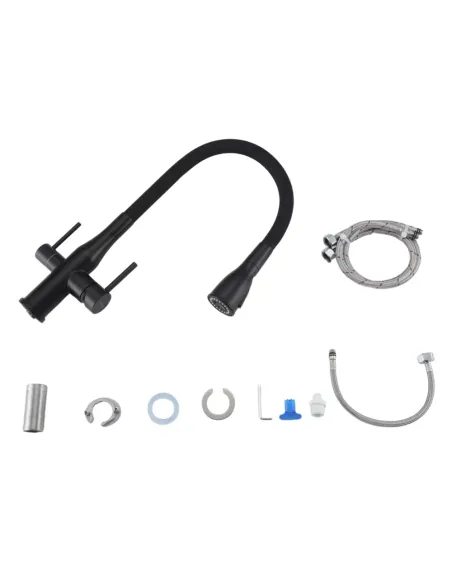 Змішувач для кухні з підключенням до фільтру Gappo G4399-66, чорний