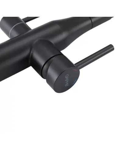 Змішувач для кухні з підключенням до фільтру Gappo G4399-66, чорний