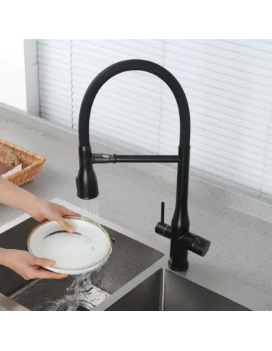 Смеситель для кухни с подключением к фильтру Gappo G4399-76, черный