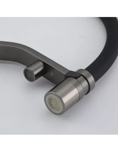 Змішувач для кухні з підключенням до фільтру Gappo G4395-69, сірий, чорний