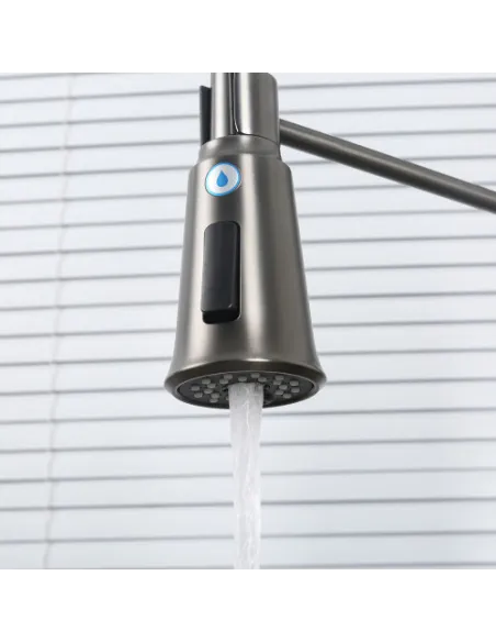 Смеситель для кухни с подключением к фильтру Gappo G4398-69, серый