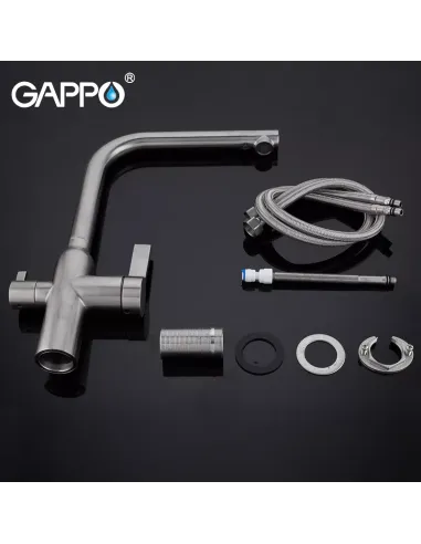 Змішувач для кухні з підключенням до фільтра Gappo G4399-4, сатин