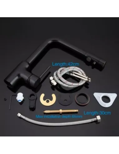 Змішувач для кухні з підключенням до фільтру Gappo G4390-10, чорний