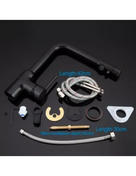 Змішувач для кухні з підключенням до фільтру Gappo G4390-10, чорний