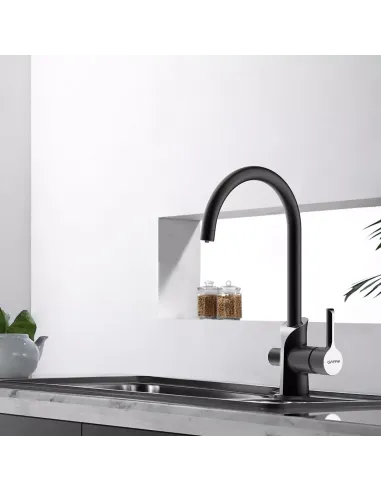Змішувач для кухні з підключенням до фільтру Gappo G4303-6, чорний