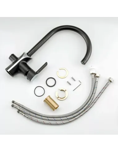 Змішувач для кухні з підключенням до фільтру Gappo G4303-6, чорний