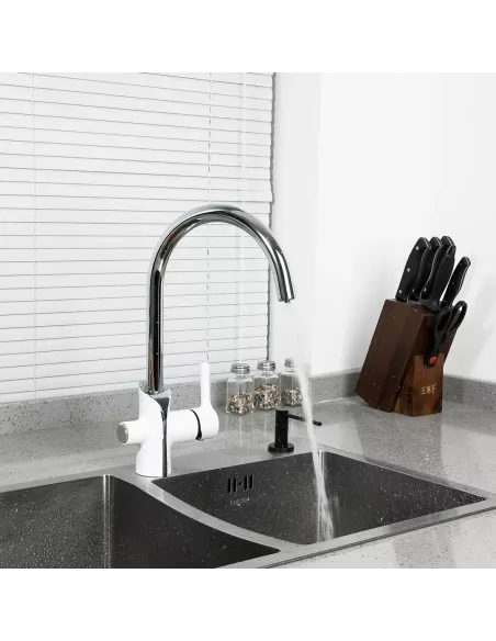 Змішувач для кухні з підключенням до фільтра Gappo G4303-8, білий