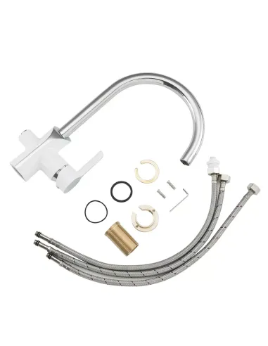 Змішувач для кухні з підключенням до фільтра Gappo G4303-8, білий