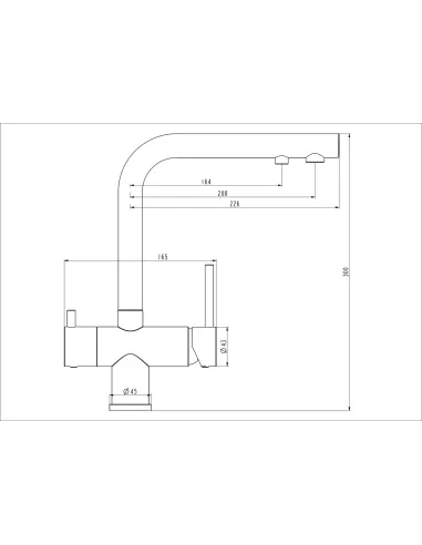 Змішувач для кухні з підключенням до фільтру Gappo G43752-7, чорний