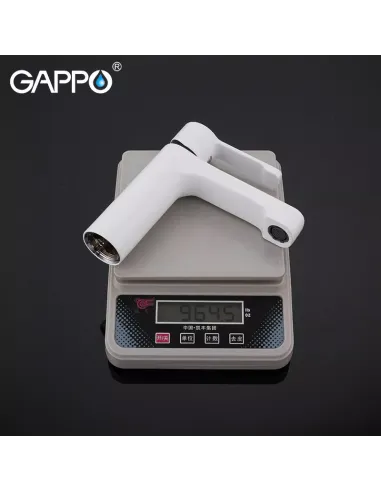 Смеситель для умывальника Gappo G1002-8, белый, хром, однорычажный