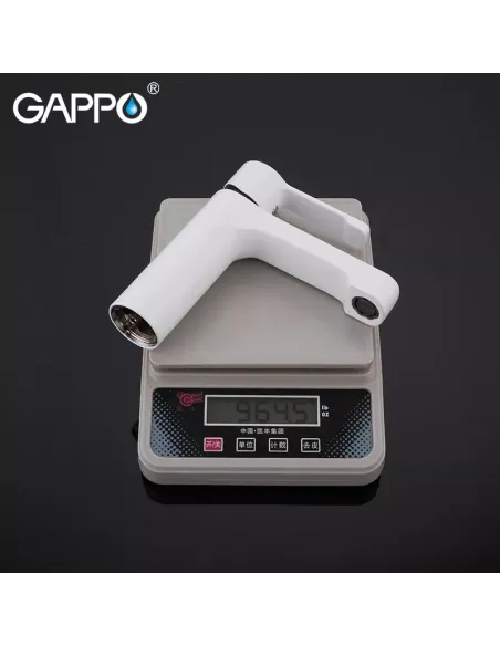 Смеситель для умывальника Gappo G1002-8, белый, хром, однорычажный