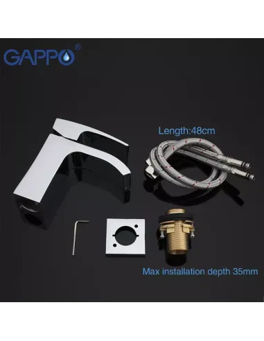 Смеситель для умывальника Gappo G1007-1, хром, однорычажный