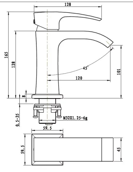 Смеситель для умывальника Gappo G1007-1, хром, однорычажный