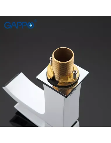 Смеситель для умывальника Gappo G1007-8, белый, хром, однорычажный