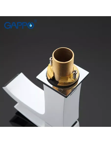 Смеситель для умывальника Gappo G1007-8, белый, хром, однорычажный