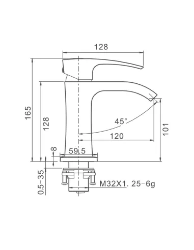 Смеситель для умывальника Gappo G1007-8, белый, хром, однорычажный