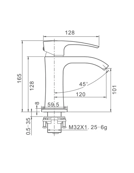 Смеситель для умывальника Gappo G1007-8, белый, хром, однорычажный
