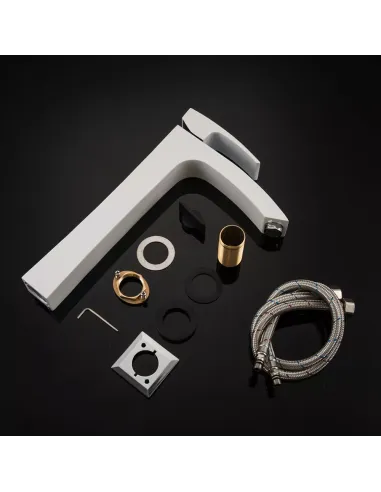 Змішувач для умивальника Gappo G1007-18, білий, хром, одноважільний