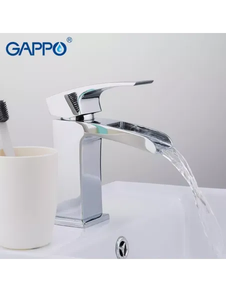 Смеситель для умывальника Gappo G1007-20 каскадный излив