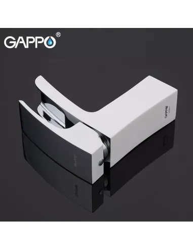Смеситель для умывальника Gappo G1007-30, белый, хром, однорычажный