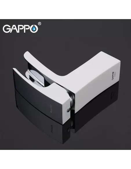 Смеситель для умывальника Gappo G1007-30, белый, хром, однорычажный