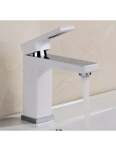 Смеситель для умывальника Gappo G1017-8, белый, хром, однорычажный