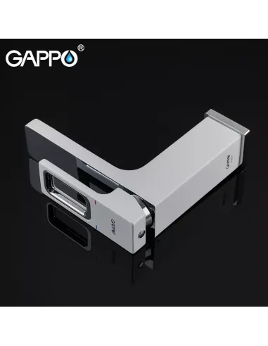 Смеситель для умывальника Gappo G1017-8, белый, хром, однорычажный