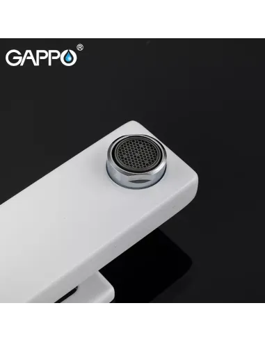 Смеситель для умывальника Gappo G1017-8, белый, хром, однорычажный