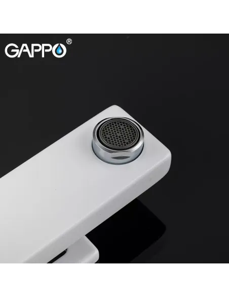 Смеситель для умывальника Gappo G1017-8, белый, хром, однорычажный