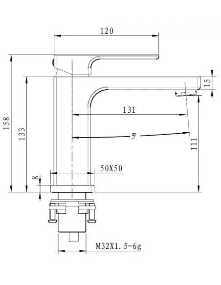 Смеситель для умывальника Gappo G1017-8, белый, хром, однорычажный