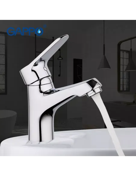 Смеситель для умывальника Gappo G1036, хром, однорычажный
