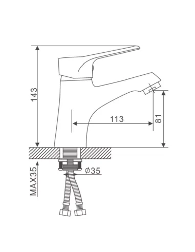 Смеситель для умывальника Gappo G1036, хром, однорычажный