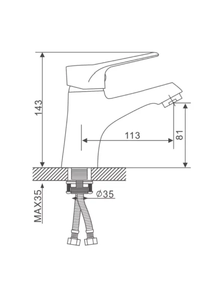 Смеситель для умывальника Gappo G1036, хром, однорычажный