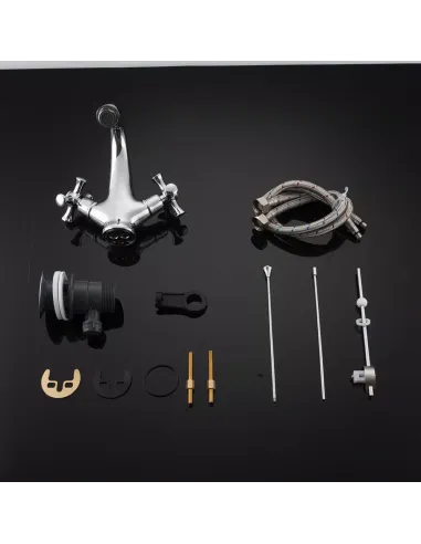 Змішувач для раковини двовентильний Gappo G1042, хром