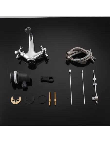 Змішувач для раковини двовентильний Gappo G1042, хром