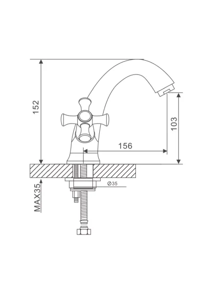 Змішувач для раковини двовентильний Gappo G1042, хром