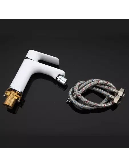 Смеситель для умывальника Gappo G1048, белый, хром, однорычажный